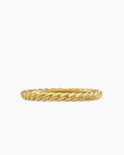 DY Cable Band Ring 18K Yellow Gold, 2mm