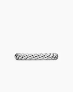 DY Cable Band Ring Platinum, 3mm