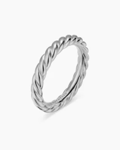 DY Cable Band Ring Platinum, 3mm