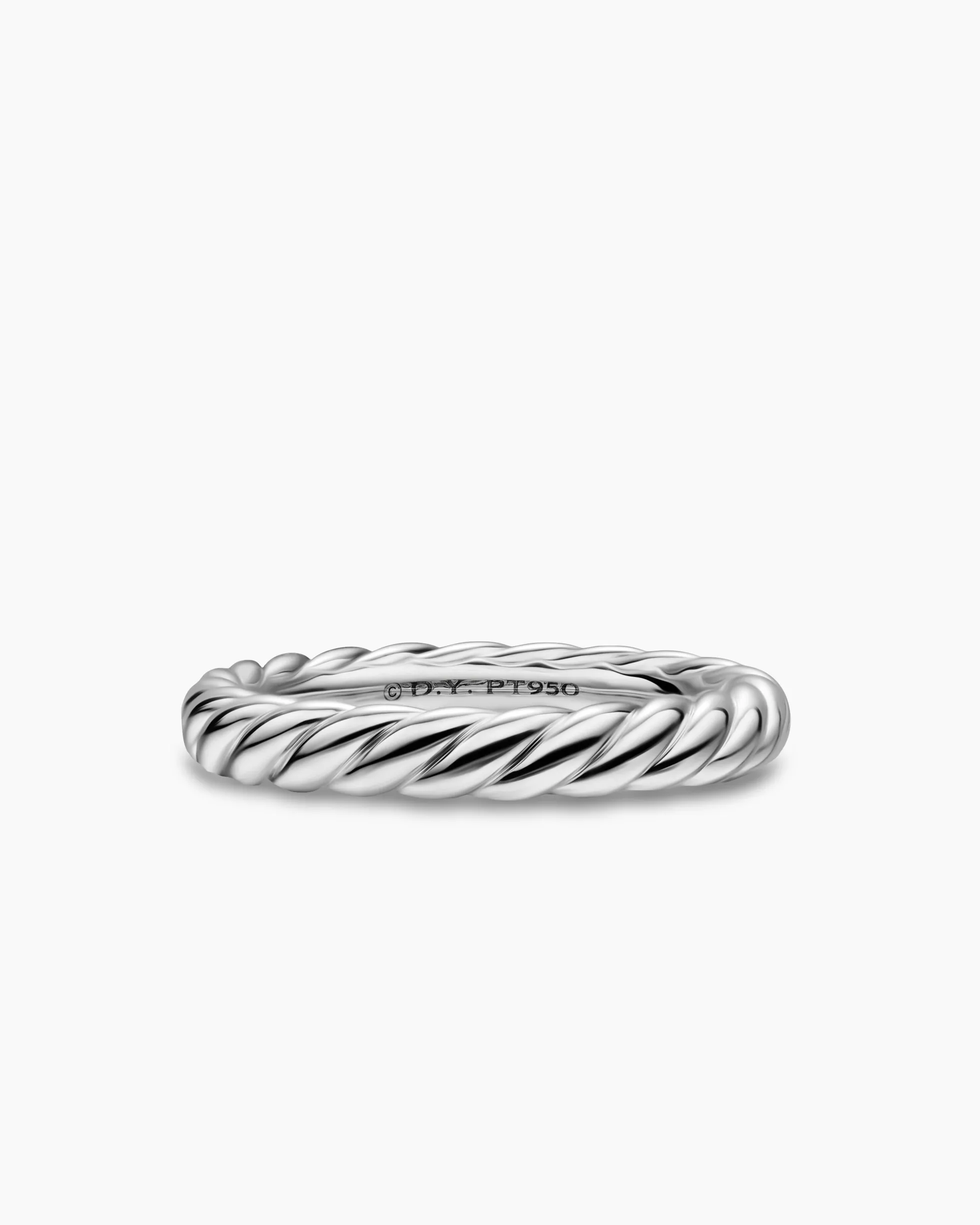 DY Cable Band Ring Platinum, 3mm