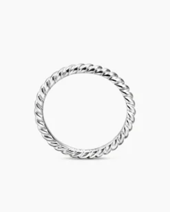 DY Cable Band Ring Platinum, 2mm