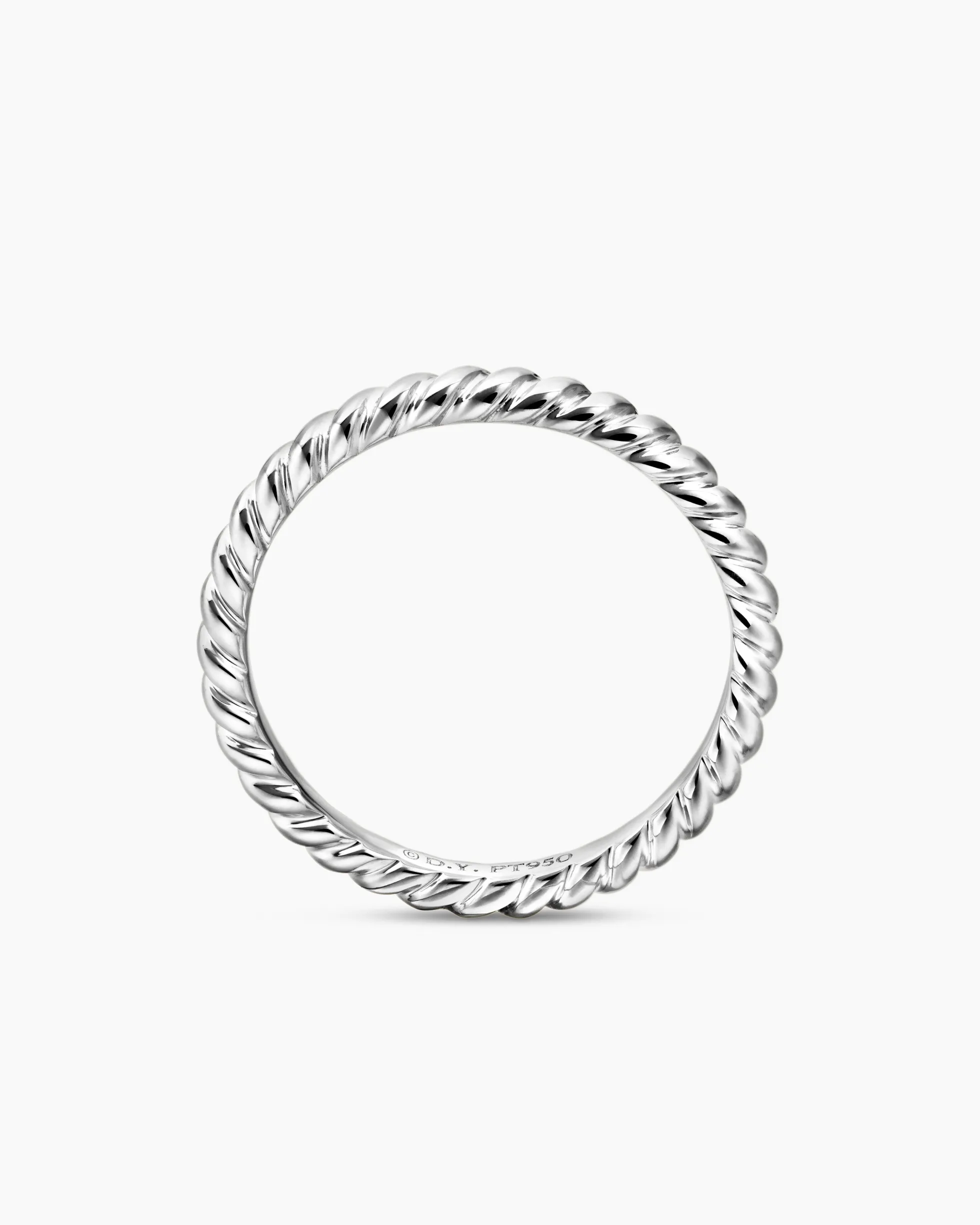 DY Cable Band Ring Platinum, 2mm