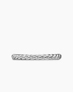 DY Cable Band Ring Platinum, 2mm
