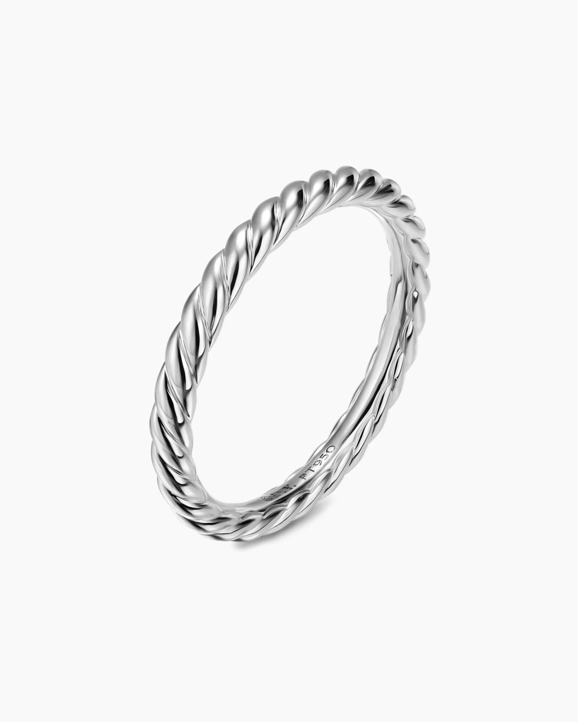 DY Cable Band Ring Platinum, 2mm
