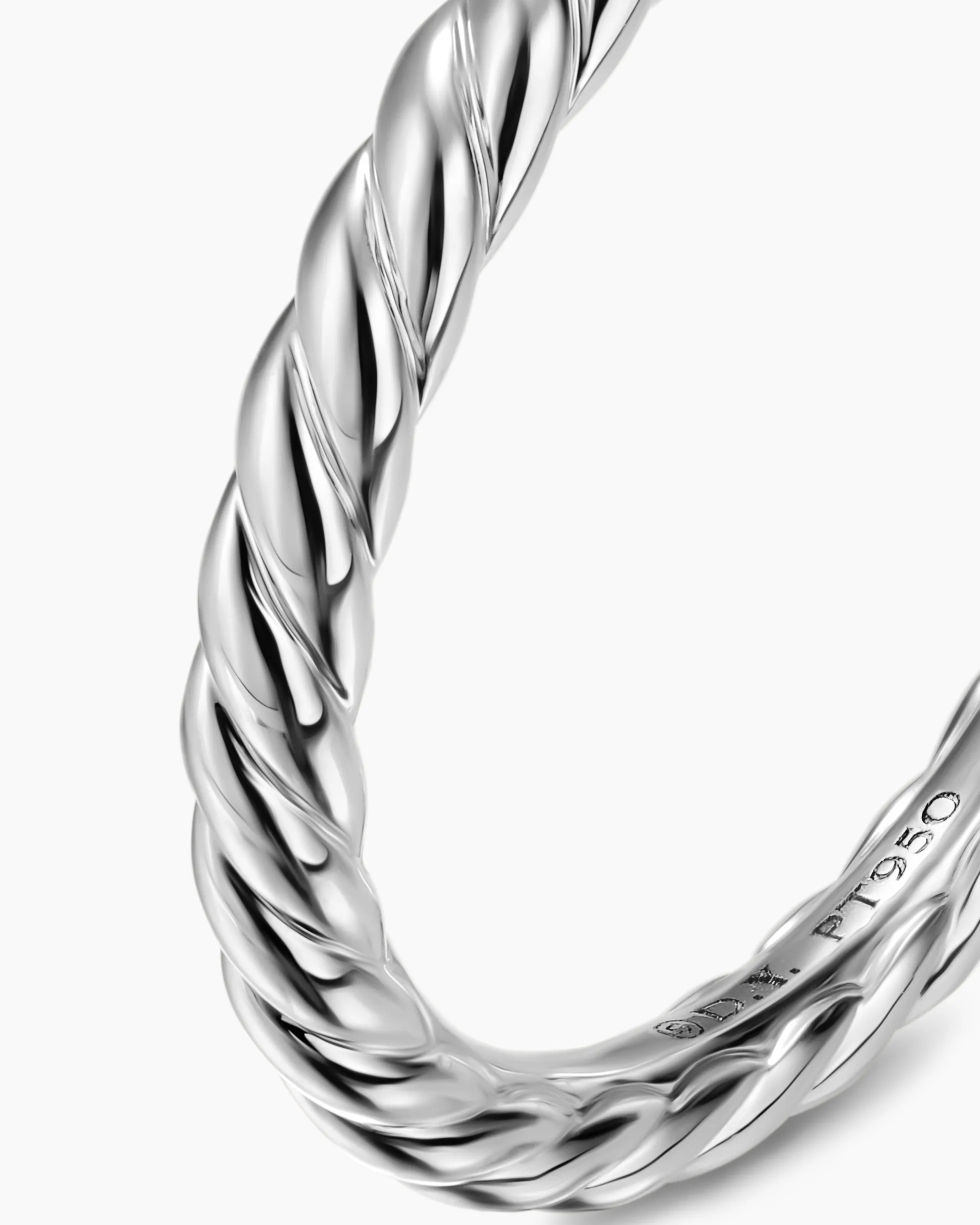 DY Cable Band Ring Platinum, 2mm
