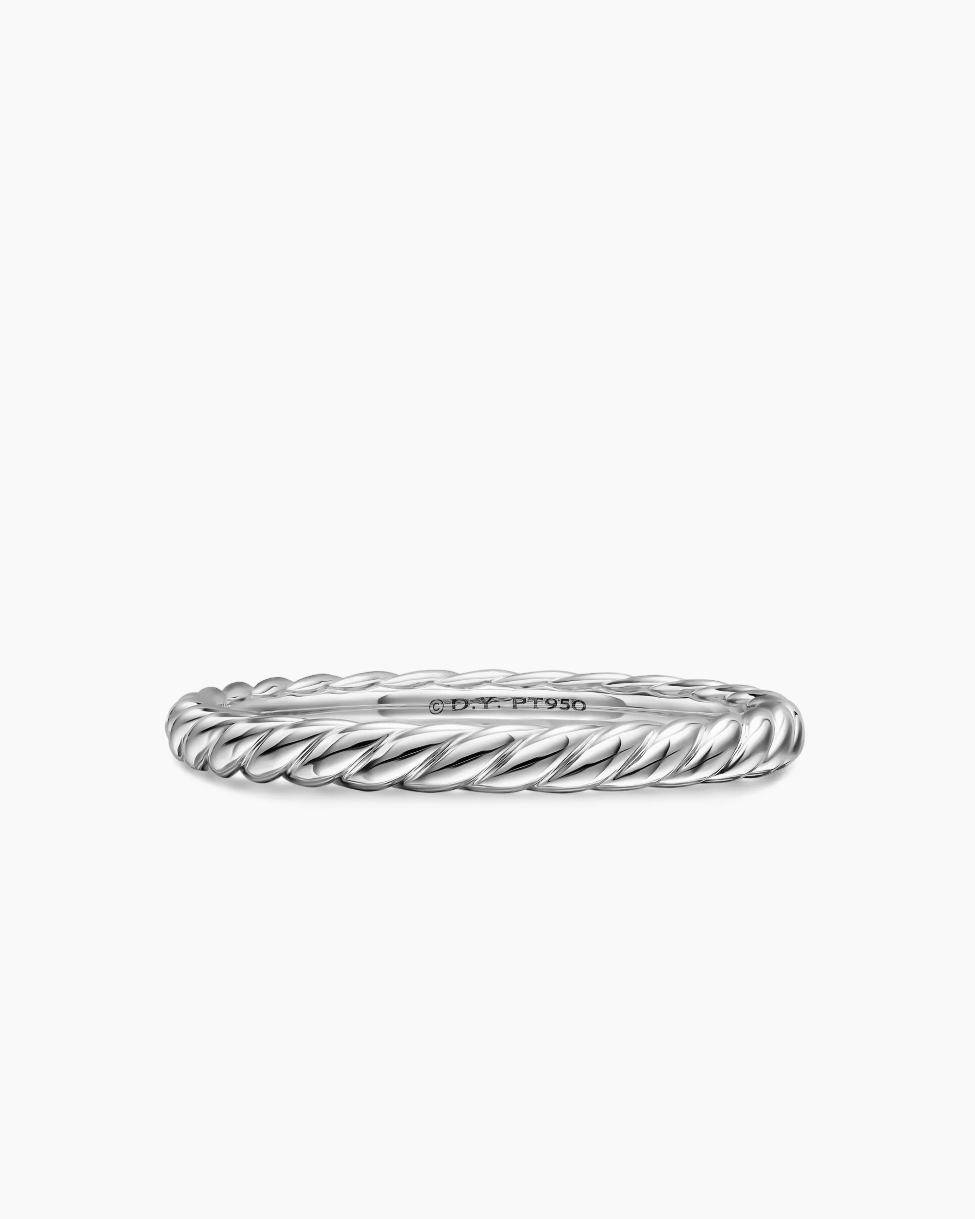 DY Cable Band Ring Platinum, 2mm