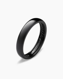 DY Classic Band Ring Black Titanium, 4mm