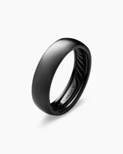 DY Classic Band Ring Black Titanium, 6mm