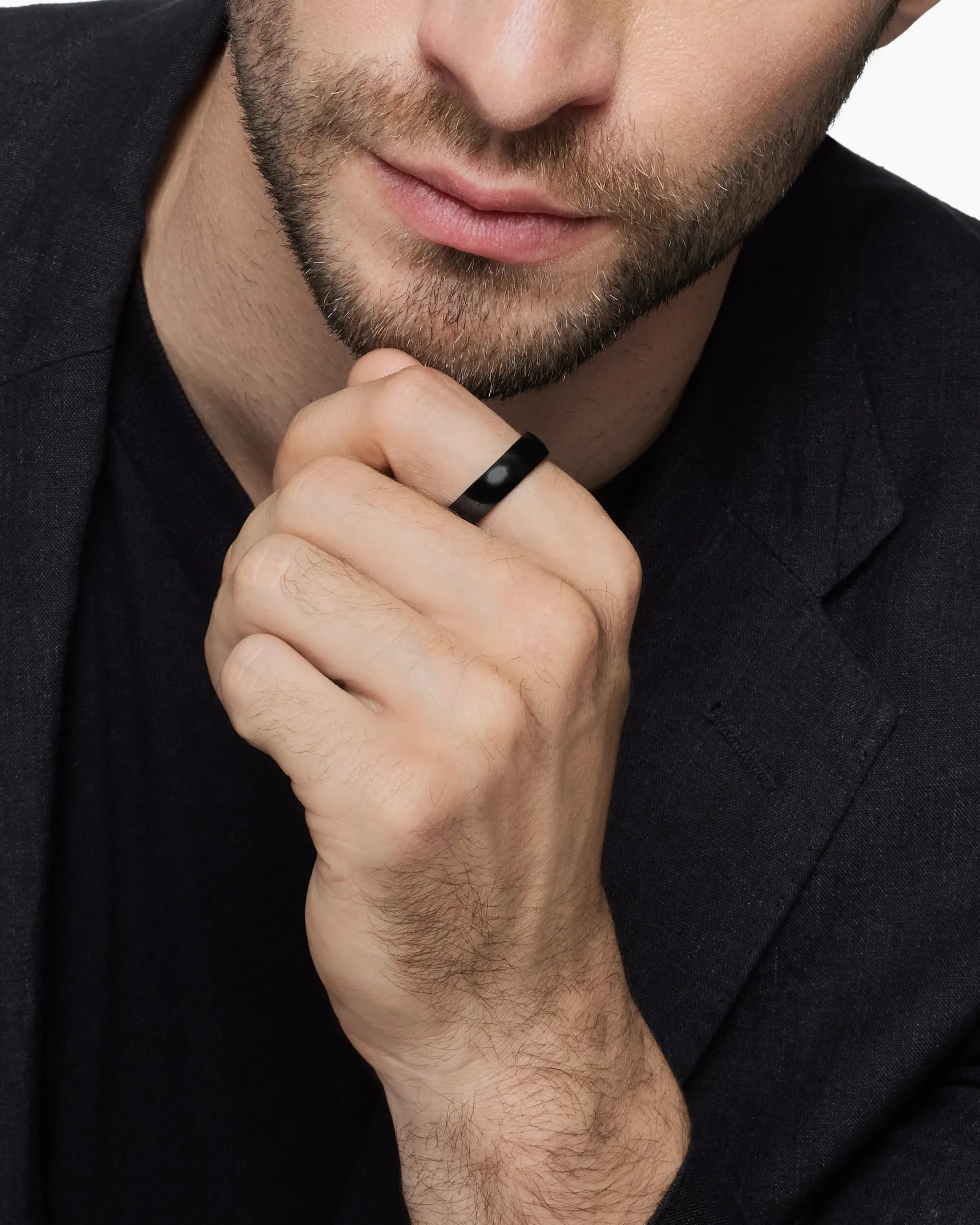 DY Classic Band Ring Black Titanium, 6mm