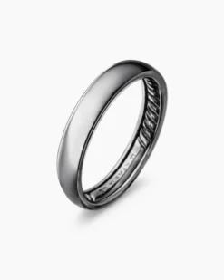DY Classic Band Ring Grey Titanium, 4mm