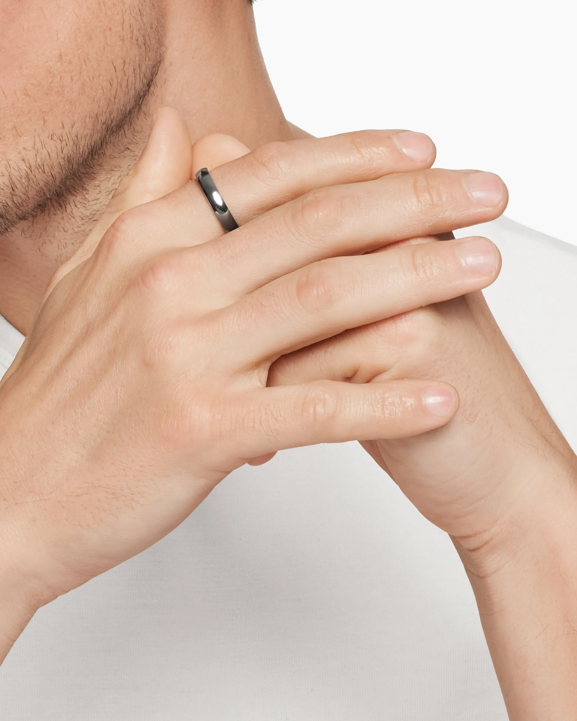 DY Classic Band Ring Grey Titanium, 4mm