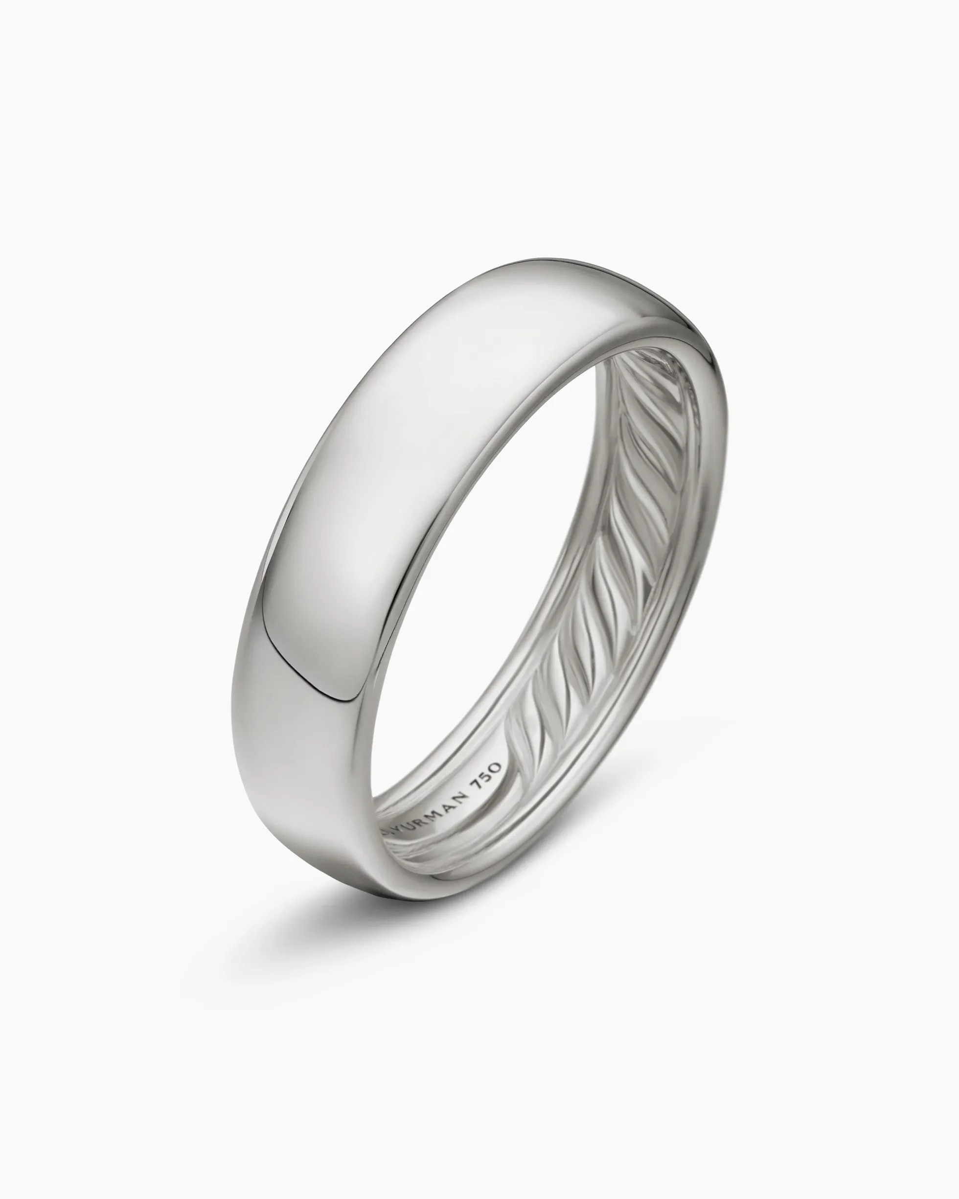 DY Classic Band Ring 18K White Gold, 6mm