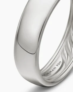 DY Classic Band Ring 18K White Gold, 6mm