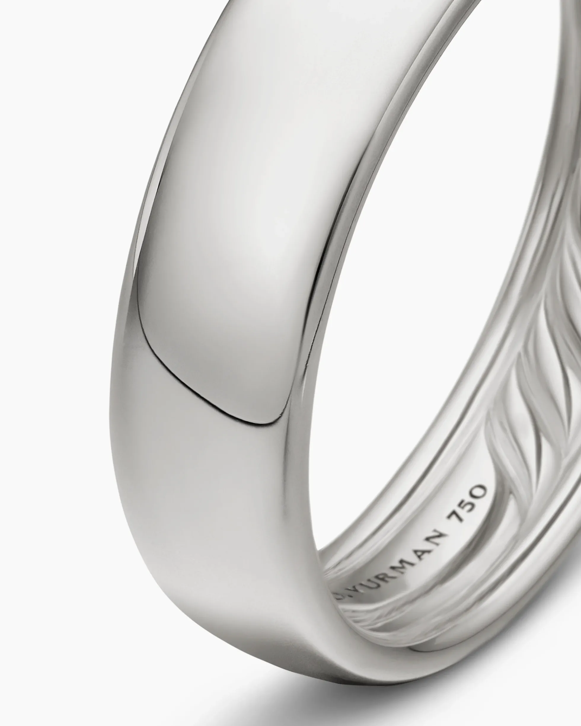 DY Classic Band Ring 18K White Gold, 6mm
