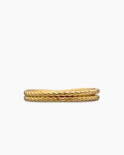 DY Crossover® Micro Pavé Band Ring 18K Yellow Gold with Pavé Diamonds, 3.14mm