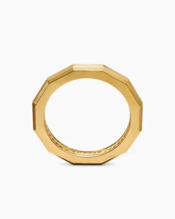 DY Delaunay Faceted Band Ring 18K Yellow Gold, 2.5mm