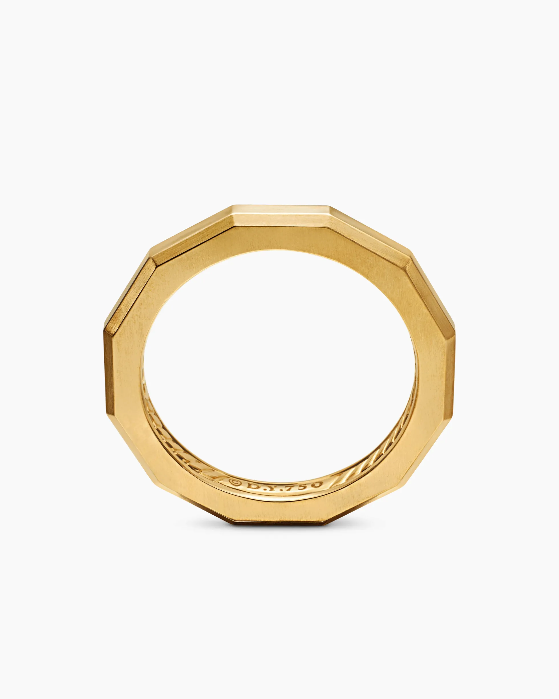 DY Delaunay Faceted Band Ring 18K Yellow Gold, 2.5mm