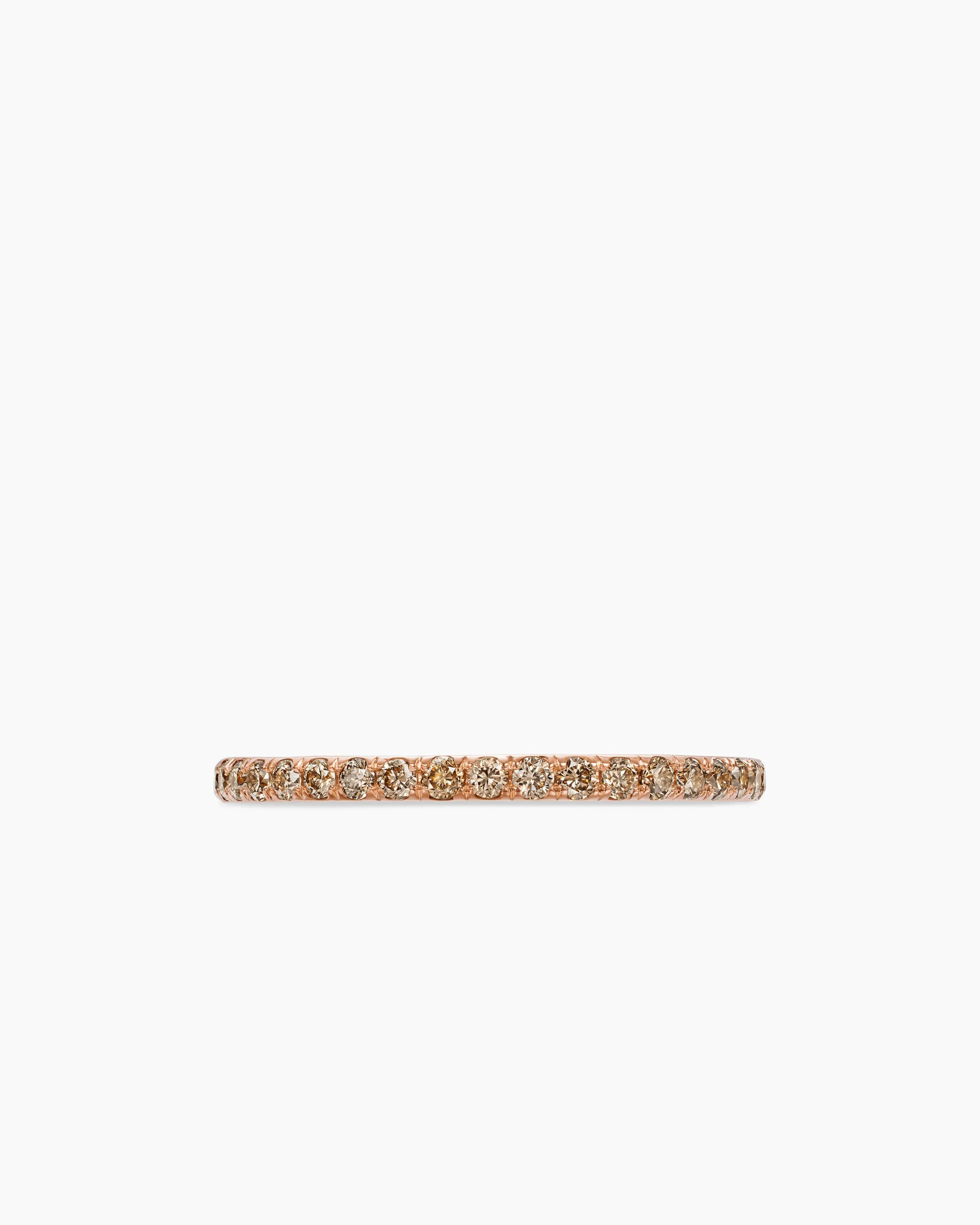 DY Eden Band Ring 18K Rose Gold with Pavé Cognac Diamonds, 1.85mm