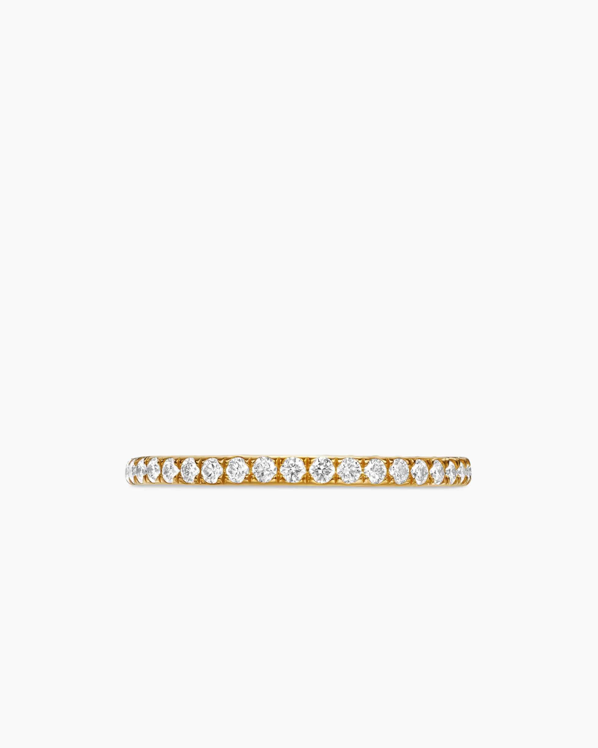 DY Eden Band Ring 18K Yellow Gold with Pavé Diamonds, 1.85mm