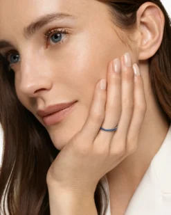 DY Eden Band Ring Platinum with Sapphires, 2.2mm