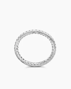 DY Eden Band Ring Platinum with Pavé Diamonds, 1.85mm