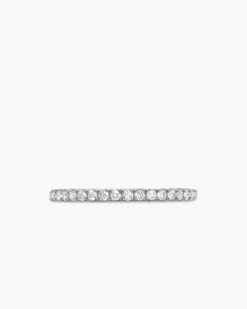 DY Eden Band Ring Platinum with Pavé Diamonds, 1.85mm