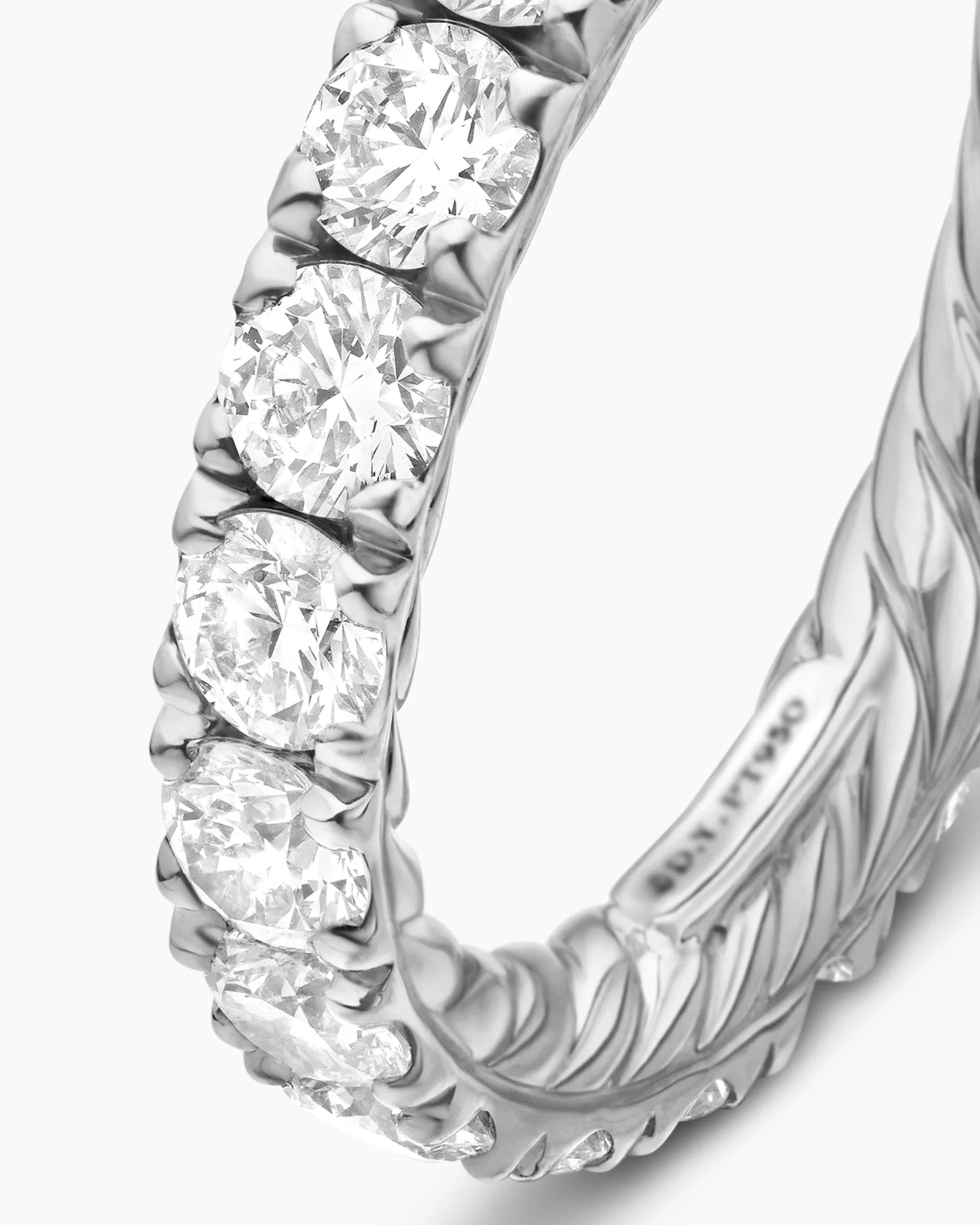 DY Eden Band Ring Platinum with Diamonds, 3.6mm