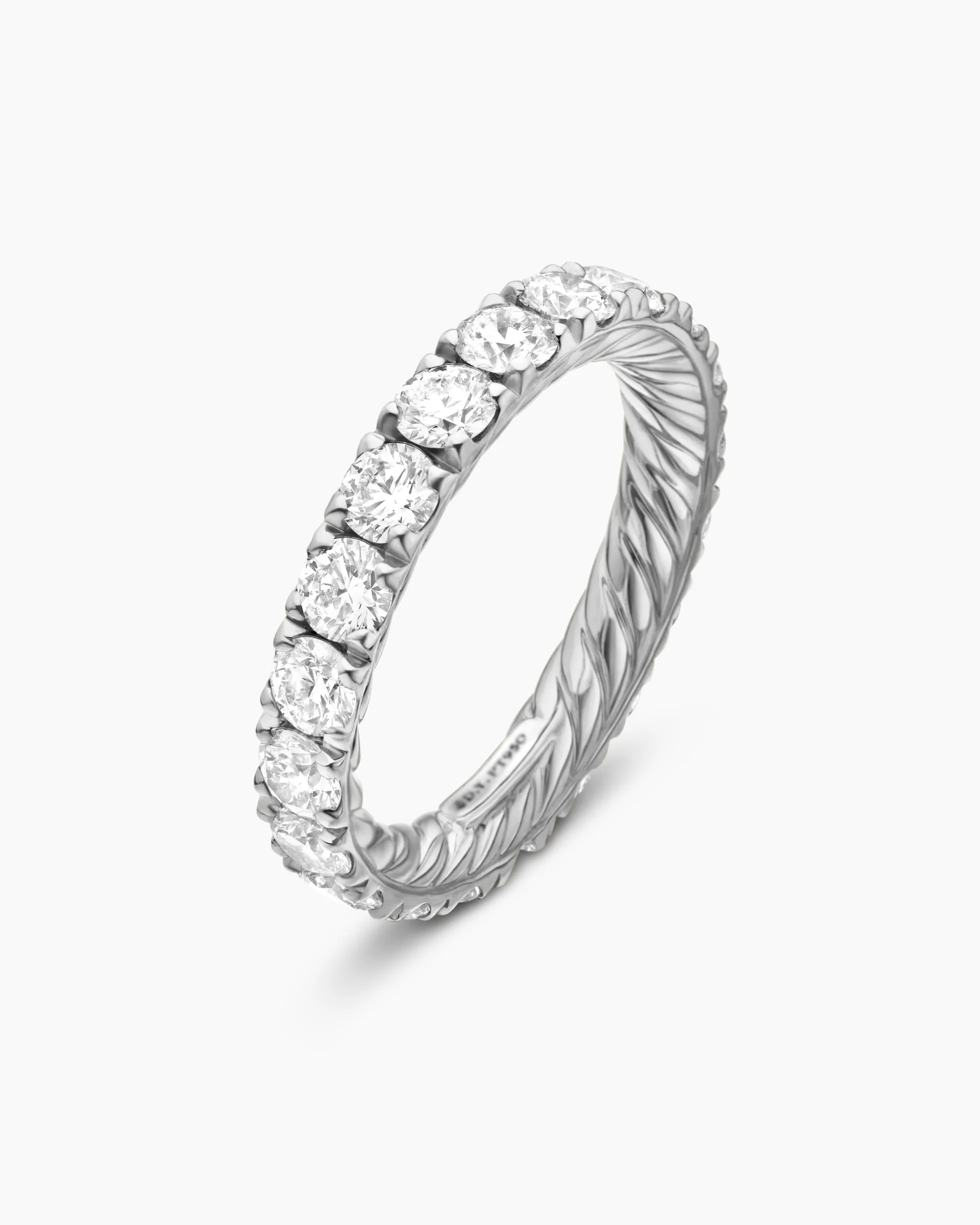 DY Eden Band Ring Platinum with Diamonds, 3.6mm