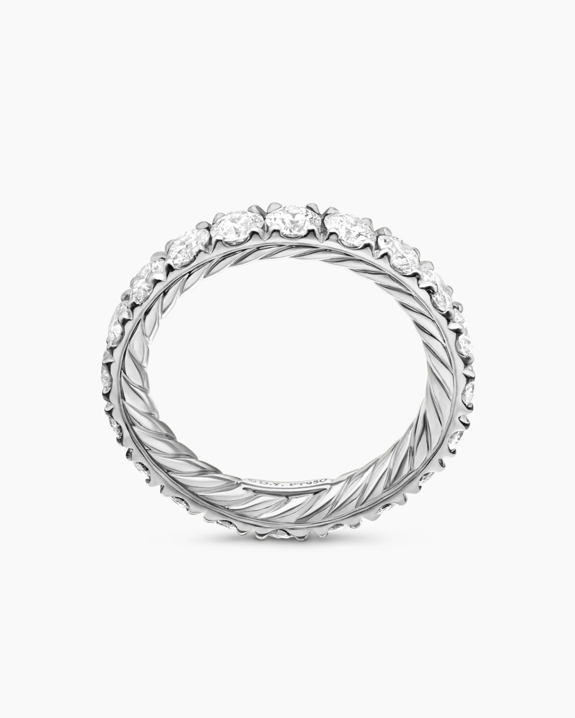 DY Eden Band Ring Platinum with Diamonds, 3.6mm