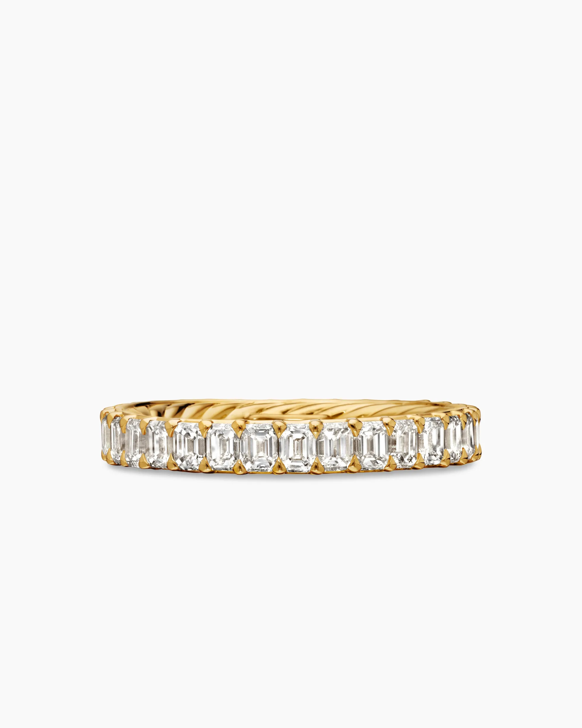 DY Eden Eternity Band Ring 18K Yellow Gold with Emerald Diamonds, 3.5mm