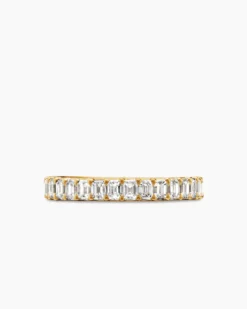 DY Eden Eternity Band Ring 18K Yellow Gold with Emerald Diamonds, 3.5mm