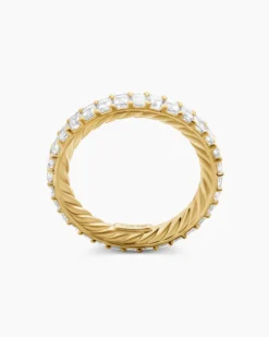 DY Eden Eternity Band Ring 18K Yellow Gold with Emerald Diamonds, 3.5mm