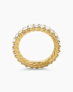 DY Eden Eternity Band Ring 18K Yellow Gold with Oval Diamonds, 3.5mm