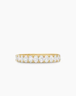 DY Eden Eternity Band Ring 18K Yellow Gold with Oval Diamonds, 3.5mm