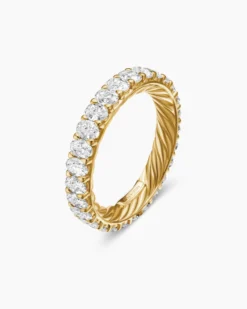 DY Eden Eternity Band Ring 18K Yellow Gold with Oval Diamonds, 3.5mm