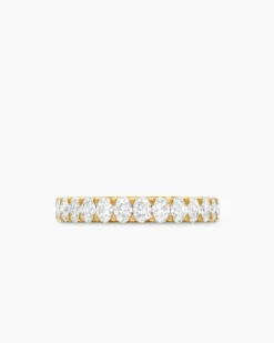 DY Eden Eternity Band Ring 18K Yellow Gold with Oval Diamonds, 3.5mm