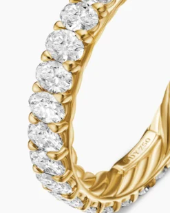 DY Eden Eternity Band Ring 18K Yellow Gold with Oval Diamonds, 3.5mm