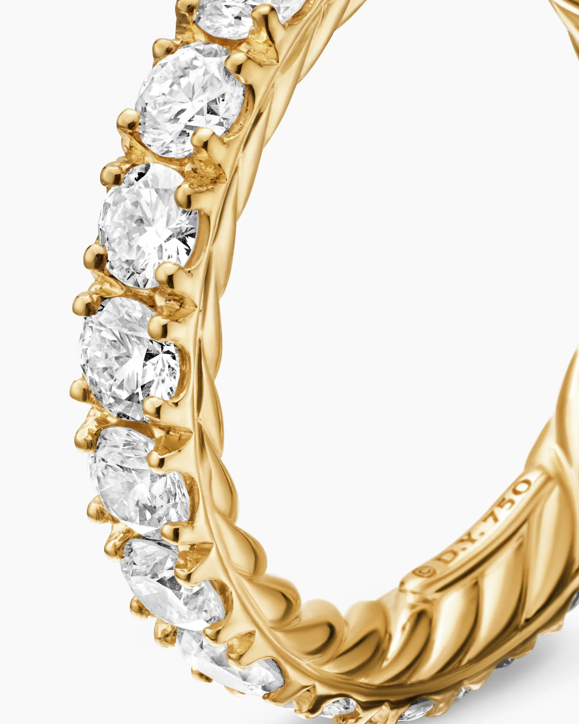 DY Eden Eternity Band Ring 18K Yellow Gold with Diamonds, 3.2mm
