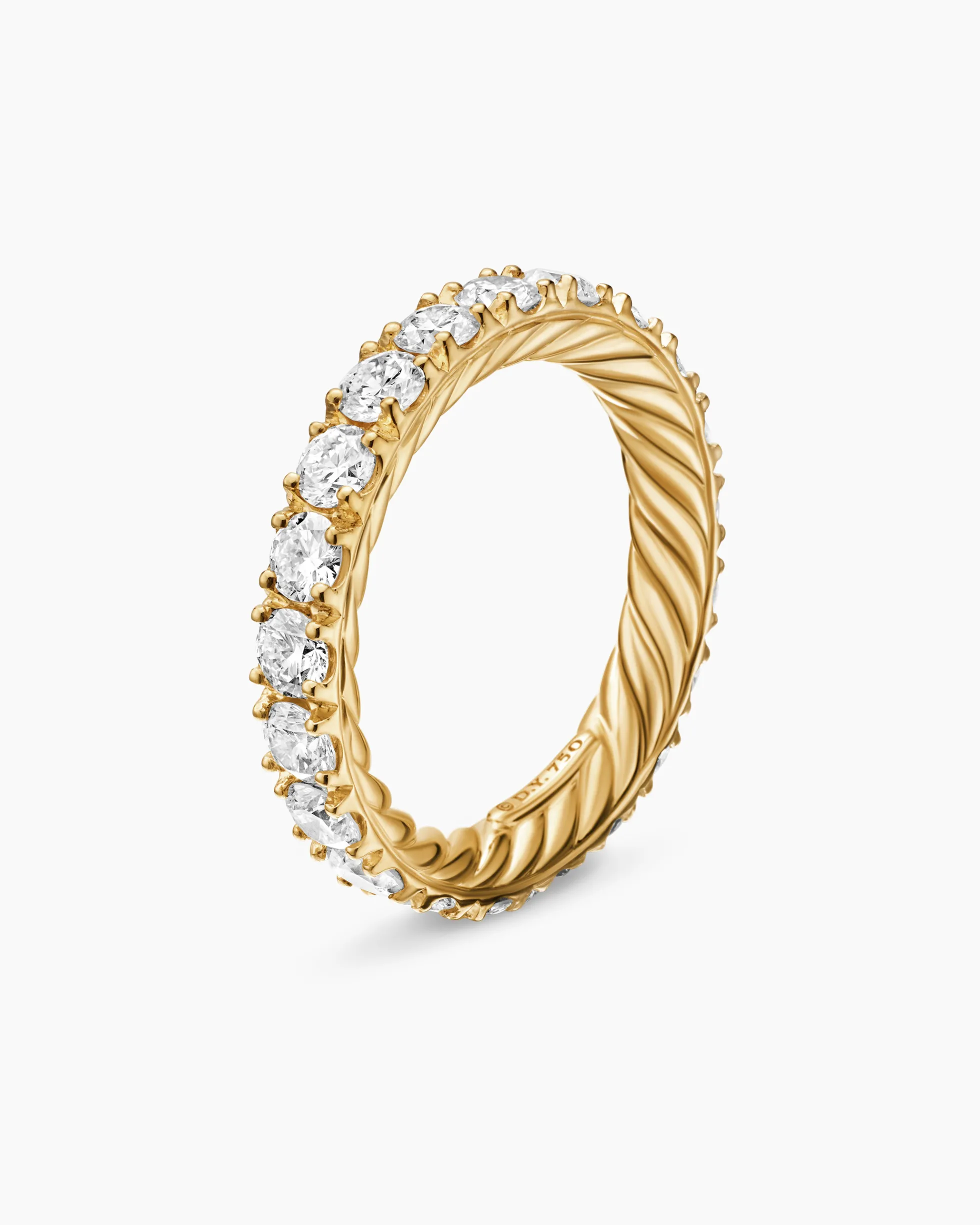 DY Eden Eternity Band Ring 18K Yellow Gold with Diamonds, 3.2mm