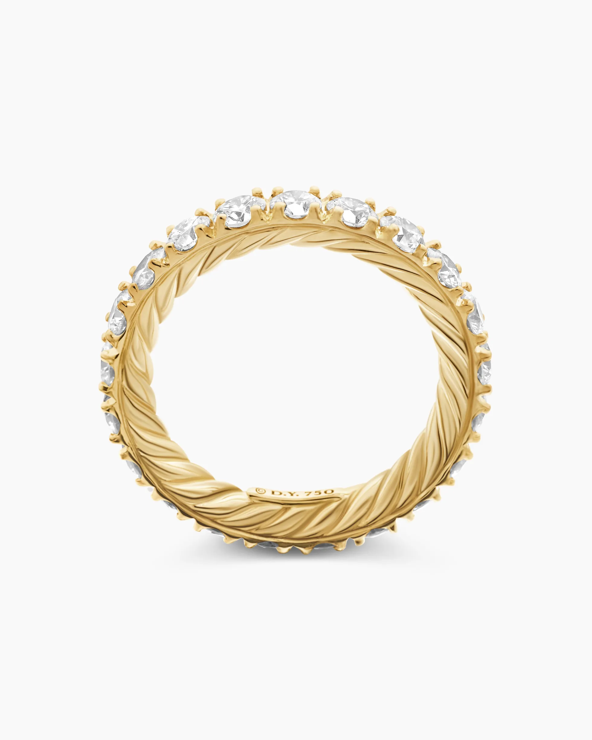 DY Eden Eternity Band Ring 18K Yellow Gold with Diamonds, 3.2mm