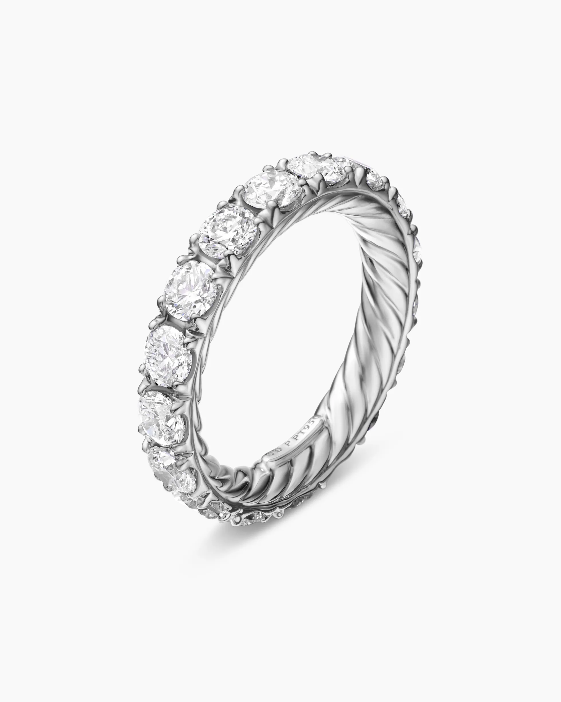 DY Eden Eternity Band Ring Platinum with Diamonds, 3.9mm