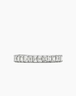 DY Eden Eternity Band Ring Platinum with Emerald Diamonds, 3.5mm