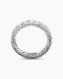 DY Eden Eternity Band Ring Platinum with Diamonds, 3.2mm