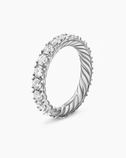 DY Eden Eternity Band Ring Platinum with Diamonds, 3.2mm