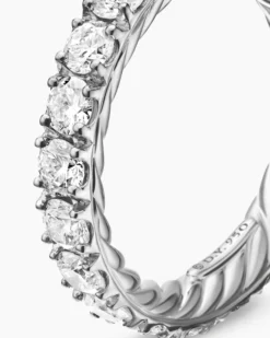 DY Eden Eternity Band Ring Platinum with Diamonds, 3.2mm