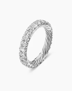 DY Eden Eternity Band Ring Platinum with Oval Diamonds, 3.5mm