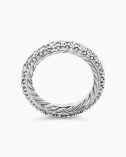 DY Eden Eternity Band Ring Platinum with Oval Diamonds, 3.5mm