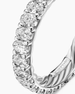 DY Eden Eternity Band Ring Platinum with Oval Diamonds, 3.5mm