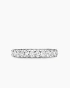DY Eden Eternity Band Ring Platinum with Oval Diamonds, 3.5mm