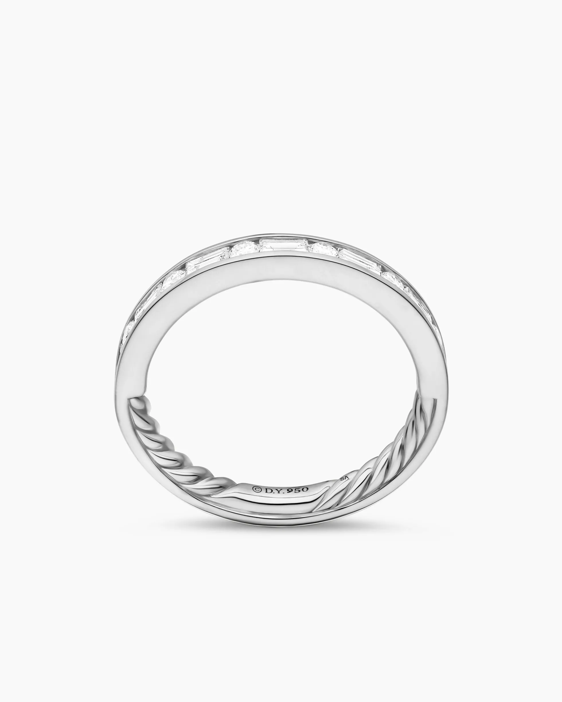 DY Eden Partway Alternating Diamond Band Ring Platinum with Diamonds, 2.8mm